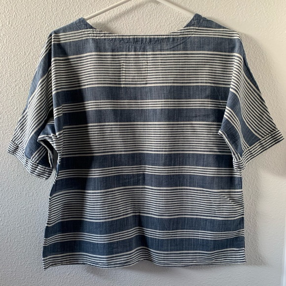 ZARA Woman Premium Denim Collection Stripe Shirt - Picture 2 of 8